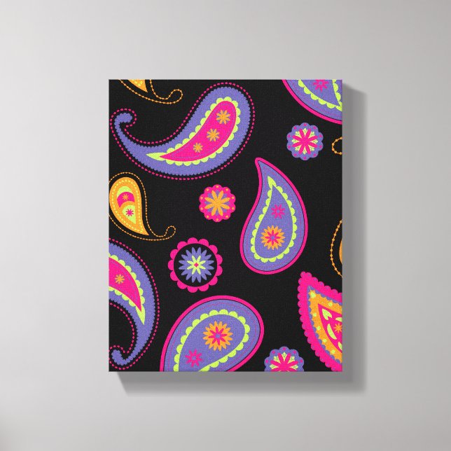 Colourful Paisley seamless Pattern Canvas Print (Front)