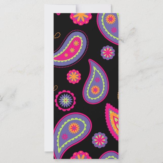 Colourful Paisley seamless Pattern Card (Front)