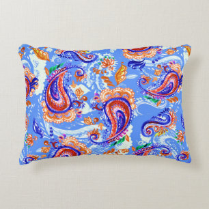 Colourful paisley seamless pattern decorative cushion