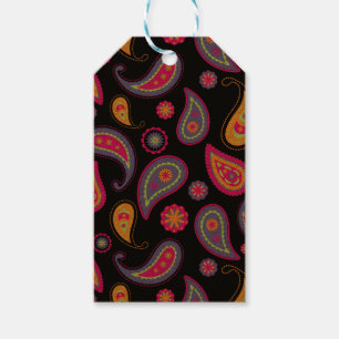 Colourful Paisley seamless Pattern Gift Tags