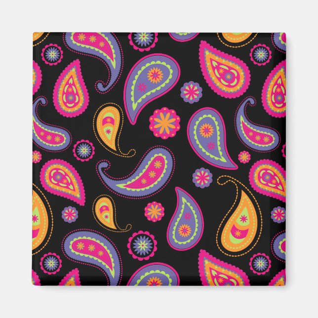 Colourful Paisley seamless Pattern Magnet (Front)