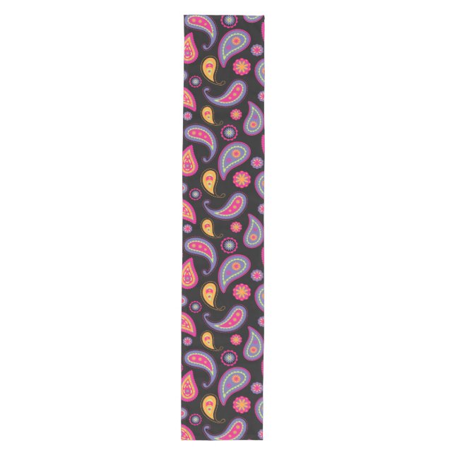 Colourful Paisley seamless Pattern Medium Table Runner (Front)