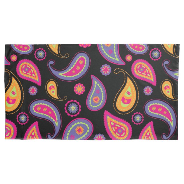 Colourful Paisley seamless Pattern Pillowcase (Front)