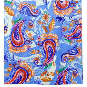 Colourful paisley seamless pattern shower curtain