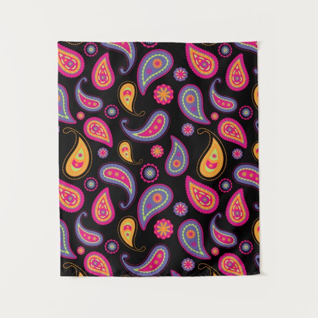 Colourful Paisley seamless Pattern Tapestry (Front)