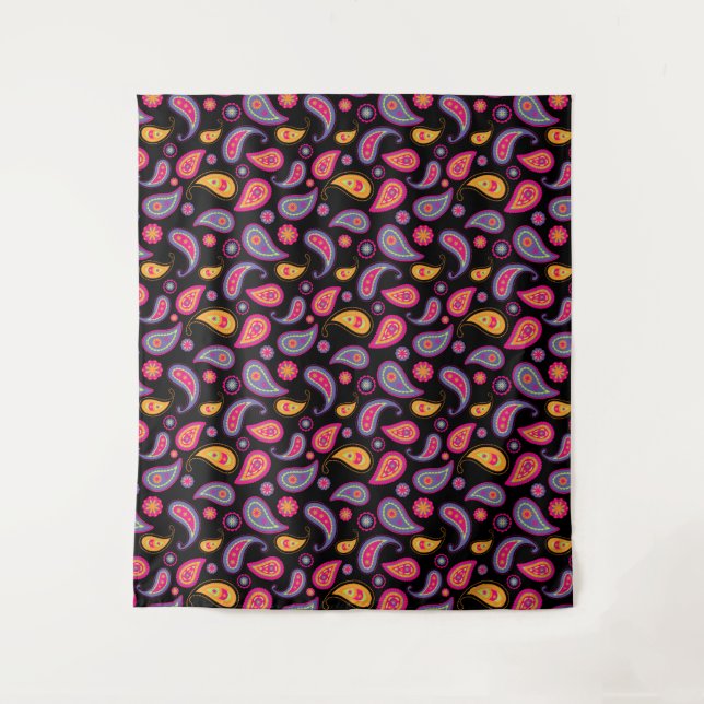 Colourful Paisley seamless Pattern Tapestry (Front)