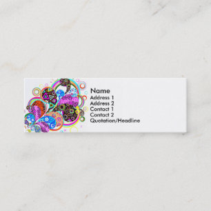 Colourful Paisley Shapes and Circles Mini Business Card