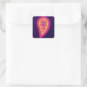 Colourful Paisley Square Sticker