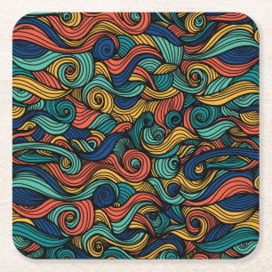 Colourful Paisley Swirl Paper Coasters