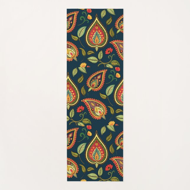 Colourful Paisley Yoga Mat (Front)