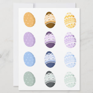 Colourful Pale Easter Eggs Holiday Card