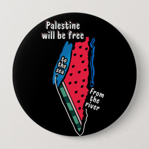 colourful palestine watermelon map graphic design 10 cm round badge