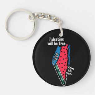 colourful palestine watermelon map graphic design key ring