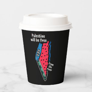 colourful palestine watermelon map graphic design paper cups