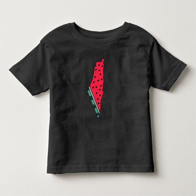colourful palestine watermelon map graphic design toddler T-Shirt (Front)