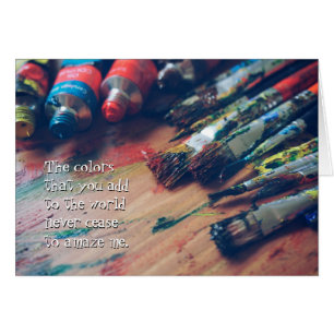 Colourful Palette Artist Greeting Card