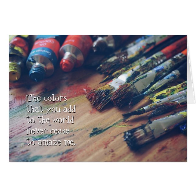 Colourful Palette Artist Greeting Card (Front Horizontal)