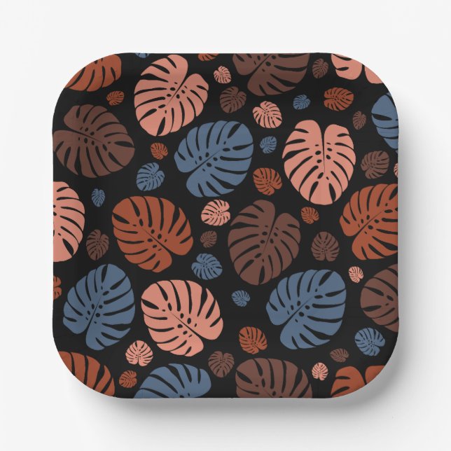 Colourful Palm Leaves Paper Plate (Front)