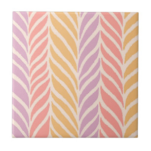 Colourful Palm Leaves Pattern Tile