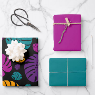 Colourful Palm Leaves Wrapping Paper Sheet
