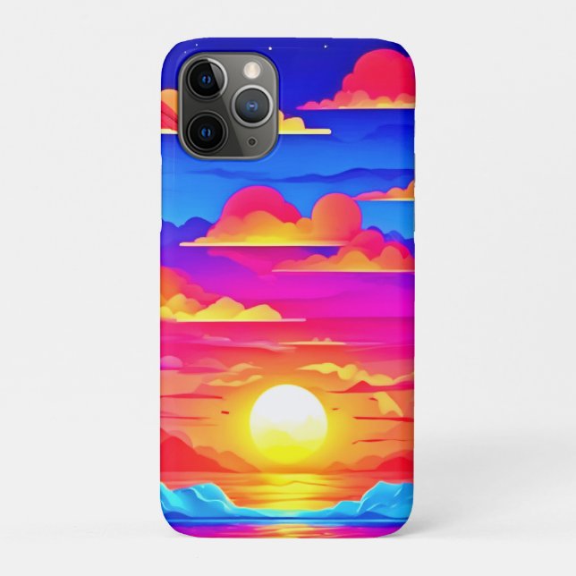 Colourful Palm Tree Sunset Case-Mate iPhone Case (Back)