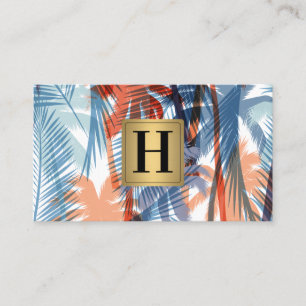 Colourful Palm Trees Pattern Business Card
