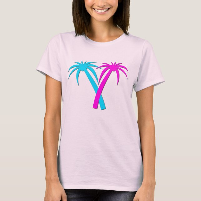 Colourful Palm Trees T-Shirt (Front)