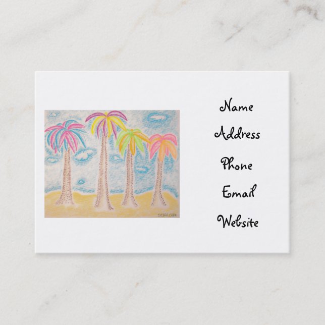 Colourful Palms-business cards (Front)