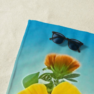 Colourful Pansies -AI ART Beach Towel