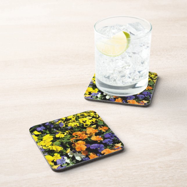 colourful pansies coaster (Right Side)