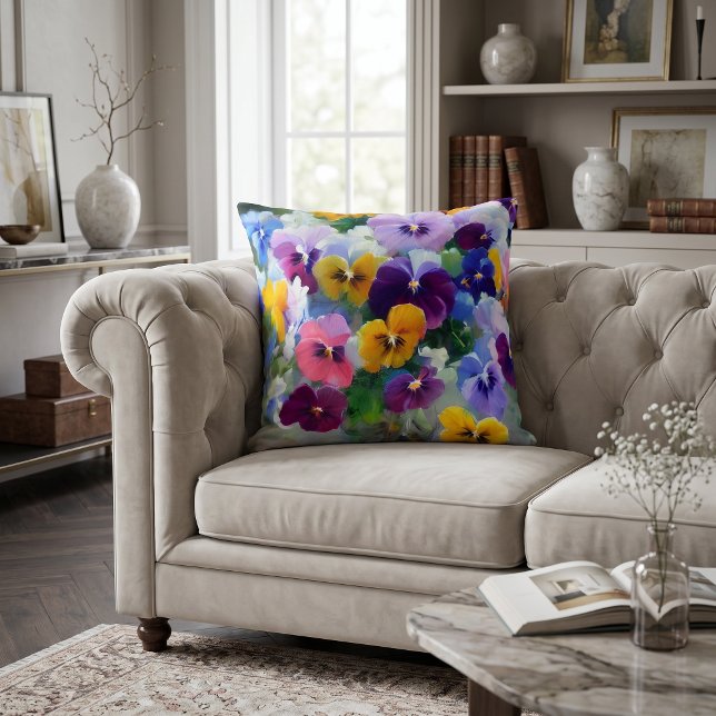Colourful Pansies  Cushion (Creator Uploaded)