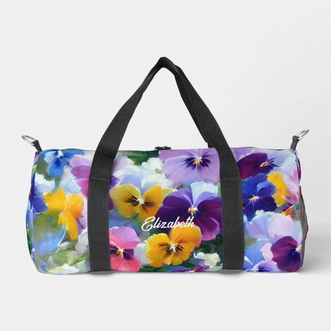 Colourful Pansies  Duffle Bag (Front)