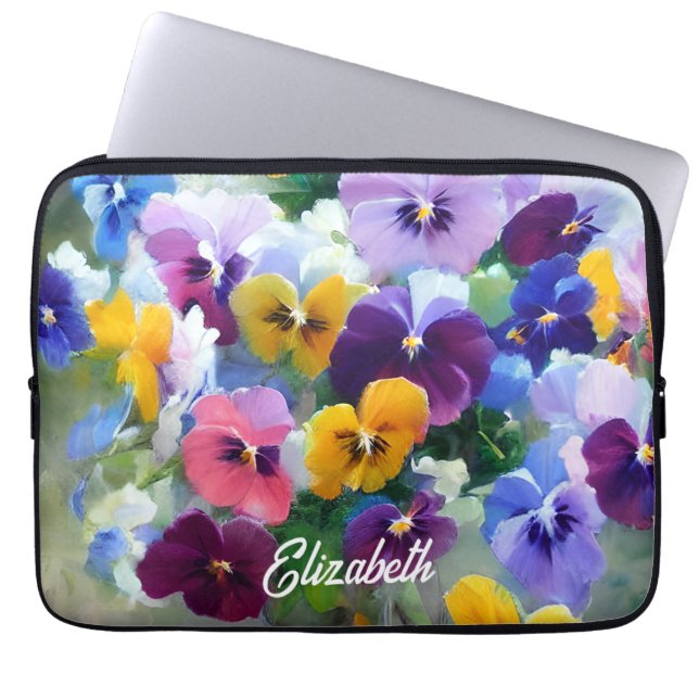 Colourful Pansies  Laptop Sleeve (Front)