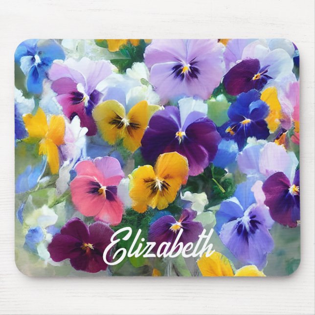 Colourful Pansies  Mouse Pad (Front)