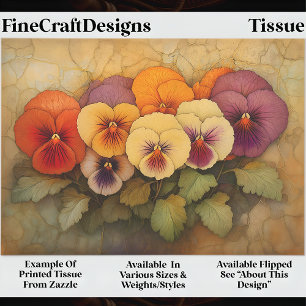Colourful Pansies on Aged Background EF9L Decoupag Tissue Paper