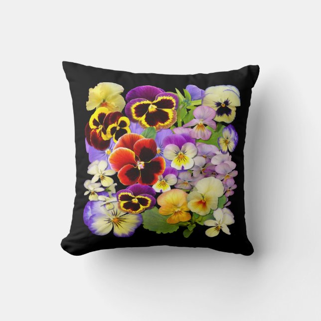 Colourful Pansies ~ Throw Pillow (Front)