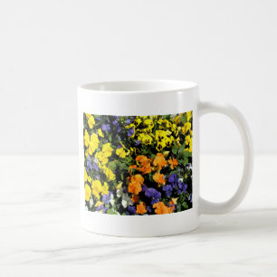 colourful pansy flowers coffee mug