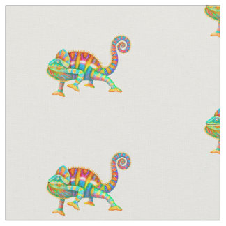 Colourful Panther Chameleon Cotton Fabric