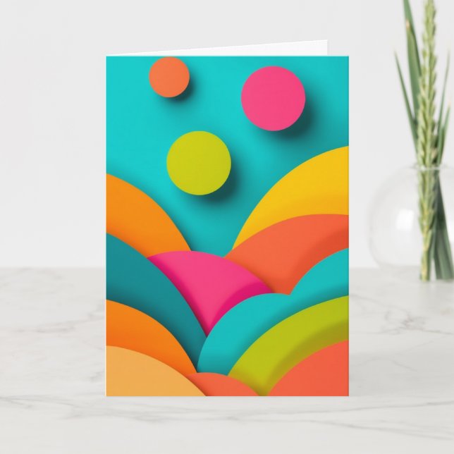 Colourful Paper Art Layers Card (Front)