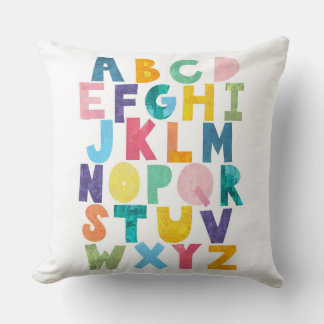 Colourful Paper Collage Alphabet Cushion