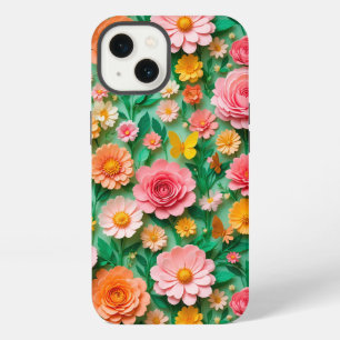 Colourful Paper Flowers and Butterflies iPhone 13 Case