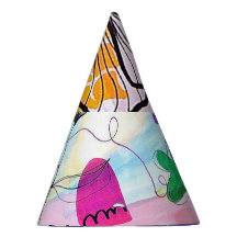 Colourful paper party hats
