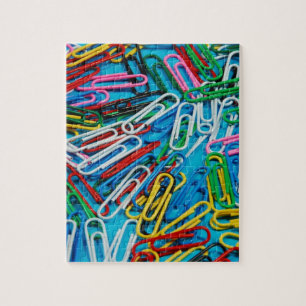 Colourful paperclip print jigsaw puzzle