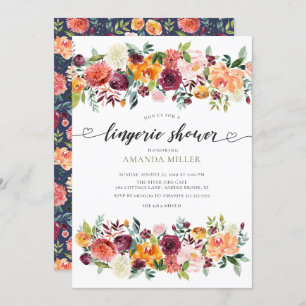 Colourful Paprika Bridal Lingerie Shower Invitation