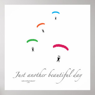 Colourful Parachutes Poster