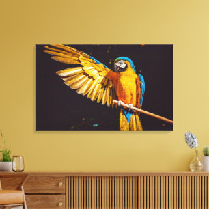 Colourful Parakeet Bird Canvas Print