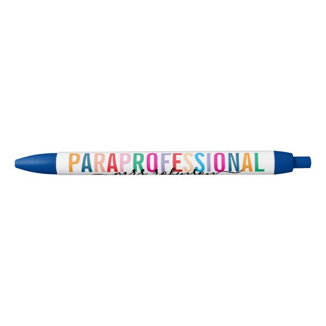 Colourful Paraprofessional Pen with Custom Name (Front)