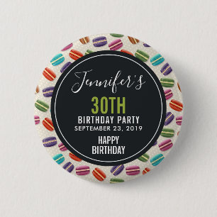 Colourful Parisian Macarons Pattern Birthday 6 Cm Round Badge