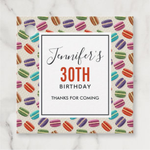 Colourful Parisian Macarons Pattern Birthday Favour Tags