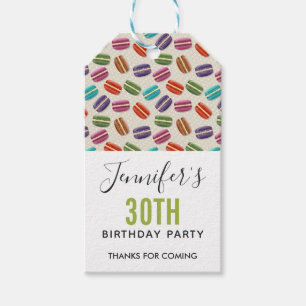 Colourful Parisian Macarons Pattern Birthday Gift Tags